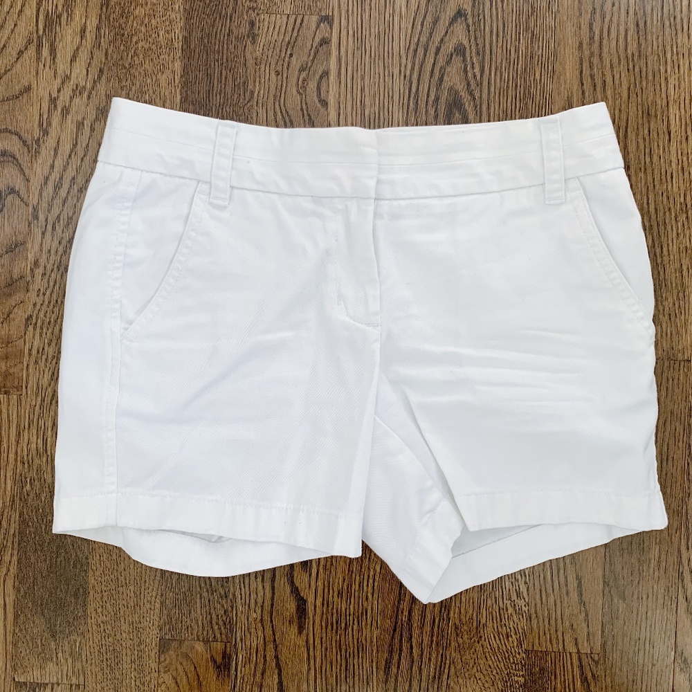J. Crew White Broken In Chino Shorts